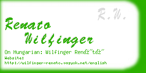 renato wilfinger business card